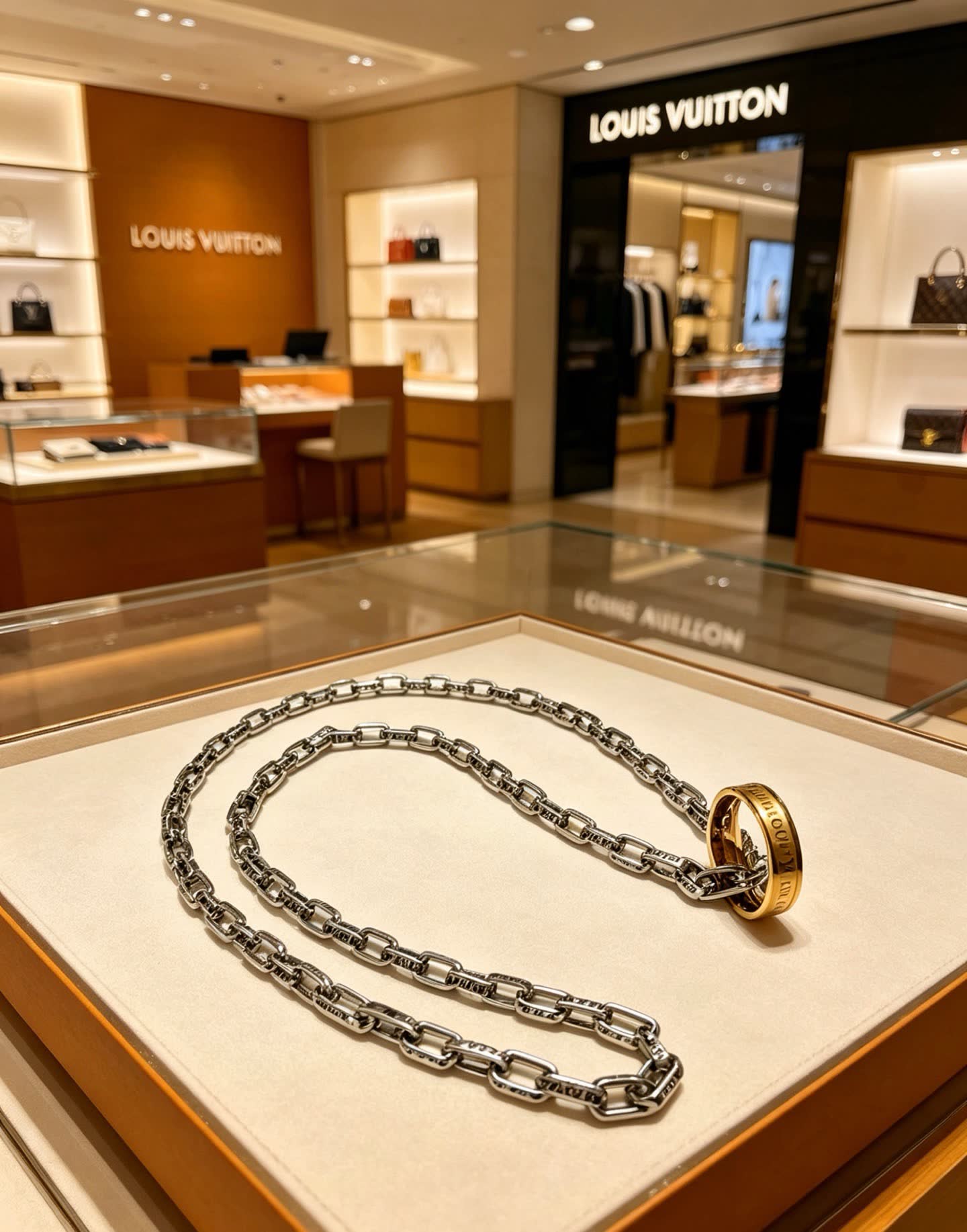 Louis Vuitton Atlas Ring Charm Necklace